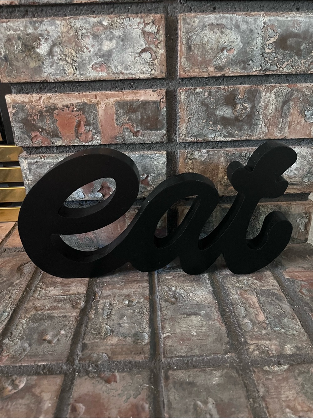 “Eat” Black Wood Kitchen Sign Decor